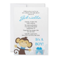 Little Monkey Baby Shower Invitation invitation