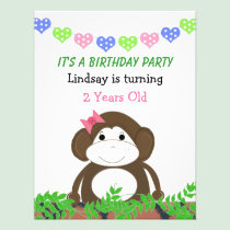 Little Monkey Birthday Invitation invitations