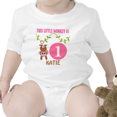 Little Monkey Birthday Personalized Baby Bodysuit