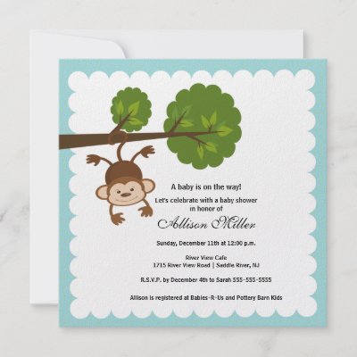 Baby  Monkey Clothes on Little Monkey Boy Baby Shower Invitation By Celebrateitinvites