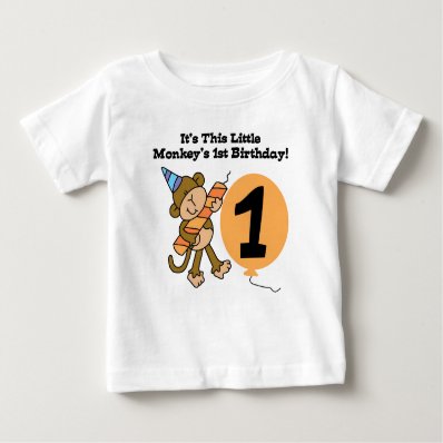 Little Monkey First Birthday Tshirt