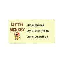 Little Monkey (Girl) Custom Address Label