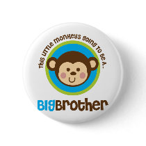 Little Monkey Going To Be A Big Brother Button