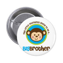 Little Monkey Going To Be A Big Brother Button