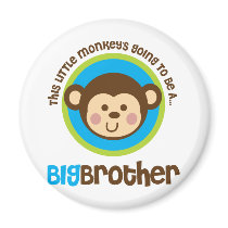 Little Monkey Going To Be A Big Brother Fridge Magnets