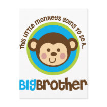 Little Monkey Going To Be A Big Brother Post Card
