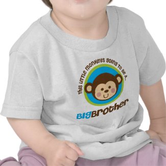 Little Monkey Going To Be A Big Brother Tshirts