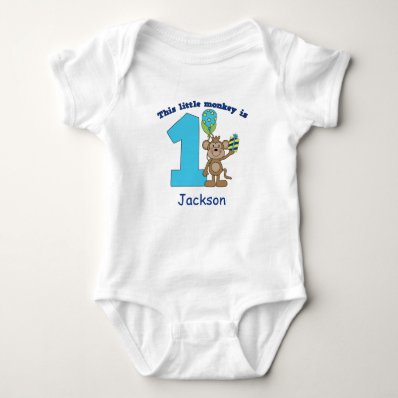 Little Monkey Kids 1st Birthday Personalized Tee Shirt