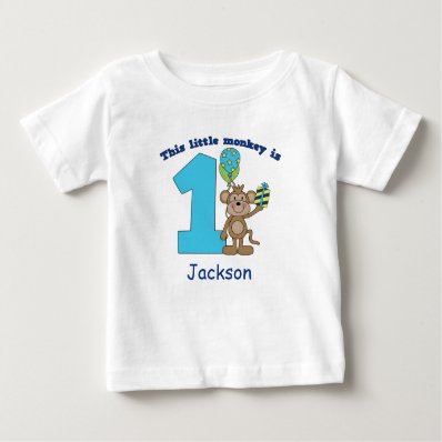 Little Monkey Kids 1st Birthday Personalized Tee Shirts