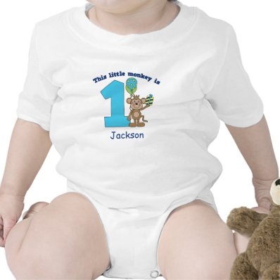 Little Monkey Kids 1st Birthday Personalized Tee Shirt