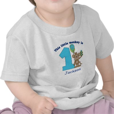 Little Monkey Kids 1st Birthday Personalized Tshirts