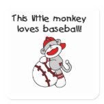 Little Monkey Loves Baseball  T-shirts and Gifts stickers