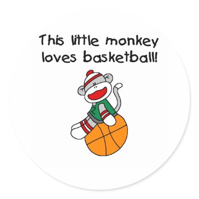 Little Monkey Loves Basketball Stickers by sport_shop