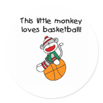 Little Monkey Loves Basketball stickers by sport_shop Little Monkey Loves Basketball stickers