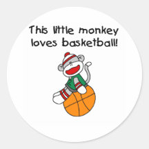 Little Monkey Loves Basketball Stickers