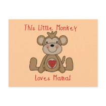 Little Monkey Loves Mama T-shirts and Gifts Postcards
