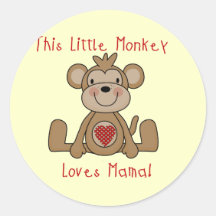 Little Monkey Loves Mama T-shirts and Gifts Sticker
