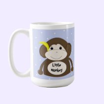 Little Monkey with a Yellow Banana mugs