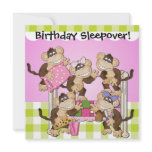 Little Monkeys Birthday Sleepover Invites
