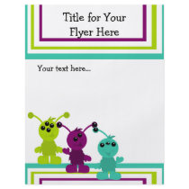 Little Monster Alien Creatures Custom Flyer