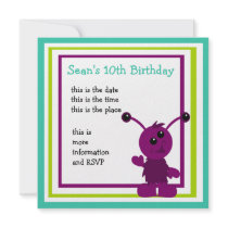 Little Monster Alien Creatures invitations