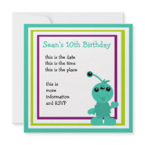 Little Monster Alien Creatures invitations