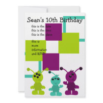 Little Monster Alien Creatures invitations