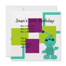 Little Monster Alien Creatures invitations