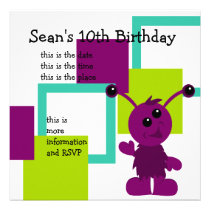 Little Monster Alien Creatures invitations
