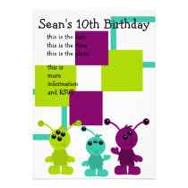 Little Monster Alien Creatures invitations
