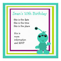 Little Monster Alien Creatures invitations