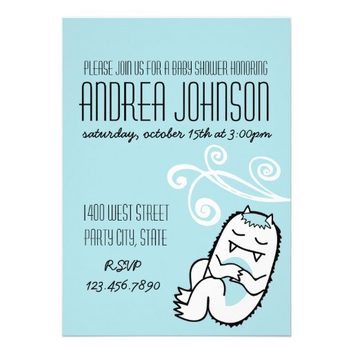 Little Monster Baby Shower Invitation (boy)