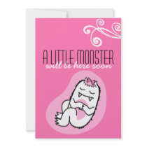Little Monster Baby Shower Invitation (girl)