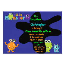 Little Monster Birthday Party Invitation