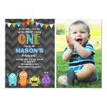 Little Monster Birthday Party Invitation Chalk