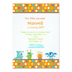 Little Monster Birthday Party Invitations 5