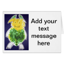Little Monster - portrait template design Greeting Cards