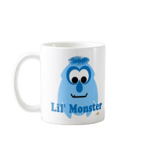Little Monster Surfer Dude Lil' Monster mugs by charactercraze Little Monster Surfer Dude Lil' Monster mugs