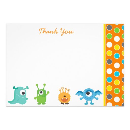 Little Monster Thank You Note Cards