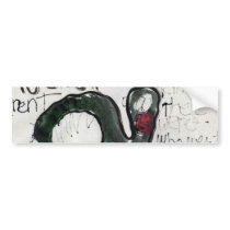 little monster with red mouth and words bumper sticker