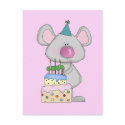 Little Mouse Birthday Tshirts and Gifts postcards
