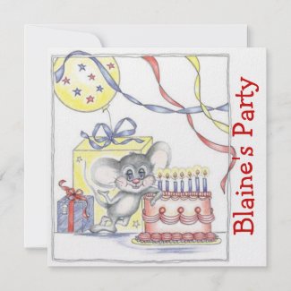 Little Mouse Party Time Invite