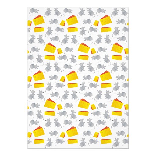 little mouses & cheese with yellow frame invites