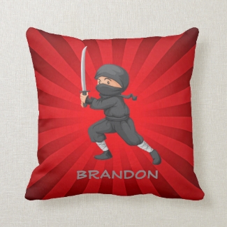 Little Ninja Design Throw Pillow