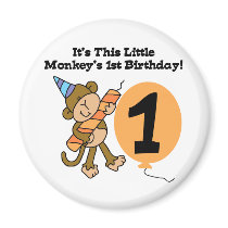 Little nkey 1st Birthday Tshirts and Gifts Refrigerator Magnets