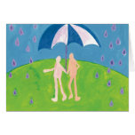 little nudists walking in the rain note card