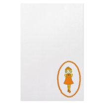 Little Orange Fruit Girl Stationery Paper