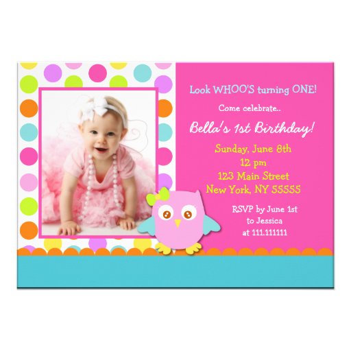 Little Owl Birthday Party Invitation