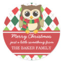 Little Owl Christmas Gift Tags Stickers