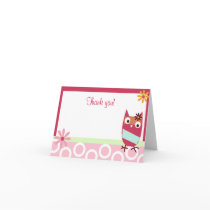 Little Owl Folded Thank you note Cards